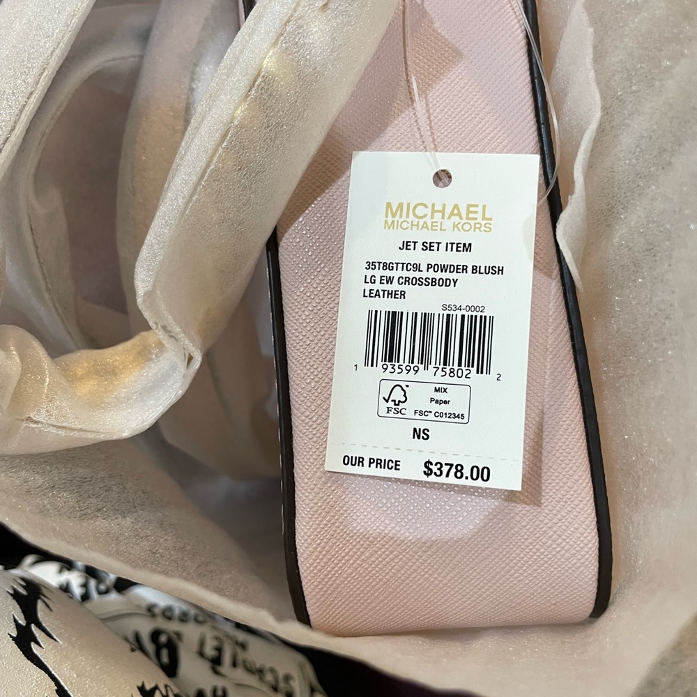NWT Michael Kors | Jet Set Crossbody Powder Blush Adjustable Strap - Picture 5 of 13